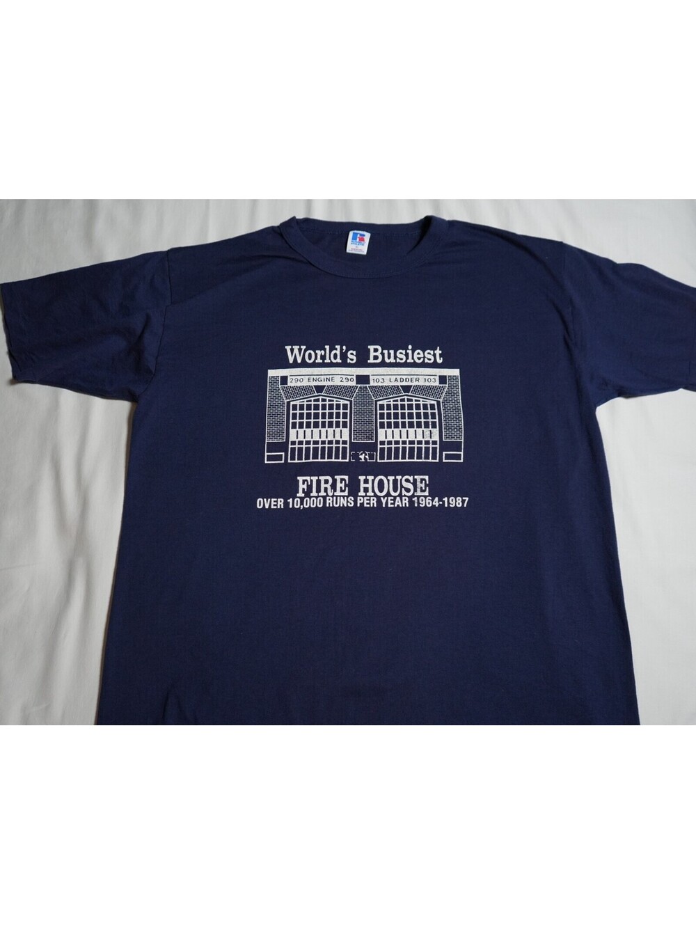VINTAGE 1987-90s World's Busiest Firehouse Graphic Shirt, X-Large